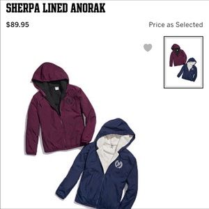 💖PINK VS Maroon/Black Sherpa Lined Anorak 💖